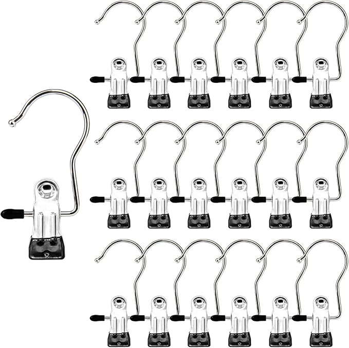Laundry Hooks Hanging Clips Clothes Pins Closet Hanger Organizer Clamps Socks Towel Clips Heavy Duty Clothespins Bulk Hanger Clips for Closet Travel Pants Socks Handbags, 50 Pack