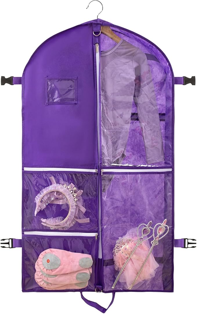 1 Pack Garment Bag for Dance Costumes,40 Inch Dance Garment Bags for Dancers Kids Dance Recital Bags Competition Cheer Uniform Garment Bag for Travel Storage,Dance Recital Gifts for Girls
