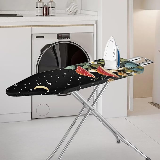 SEANATIVE Mushroom Print Ironing Board Covers and Padding Durable Heat Reflective Iron Board Cover Large Fits All Standard Sizes