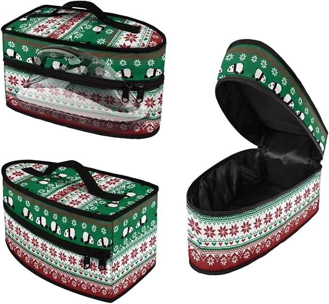 Iron Storage Case Protective Carrying Bag Compatible with Most Iron Reusable Easy to Clean Steam Iron Storage Bag for Clothing Store, Christmas Snow Panda