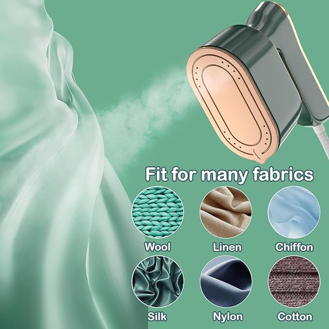 Travel Steamer Iron for Clothes Mini - Portable Ironing Machine Travel Small Size Portable Steamer Travel College Dorm Home Essentials (Green)