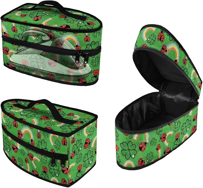 Ladybird Iron Storage Bag Fall Decorations for Home Irish Holiday Decoration ShamrockTravel Iron Storage Case Steamer Carrying Case with Handle Zippered