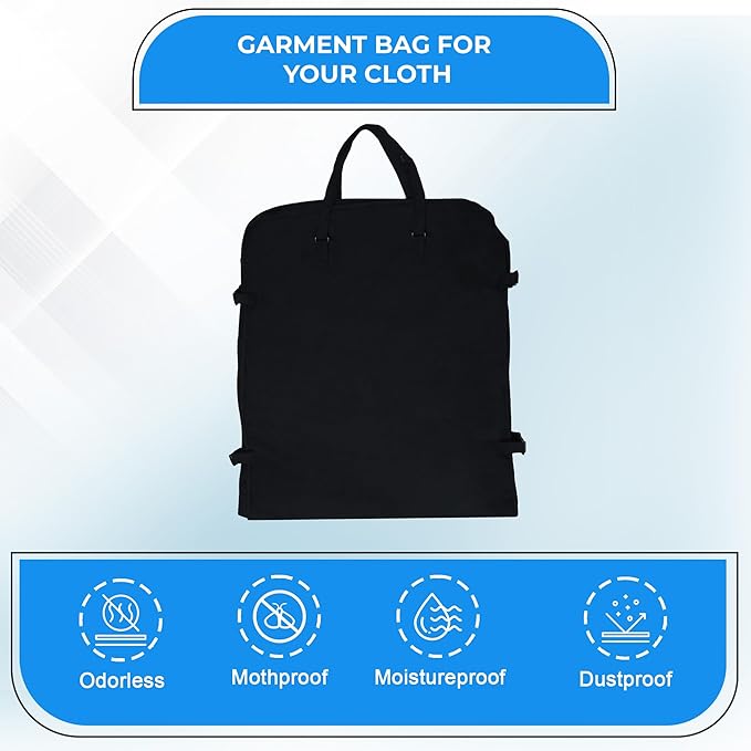 Cotton Garment Protector Bag Cover - Dust Free Cloth Hanging, Wardrobe storage for Dresses and Suits (Clear Window (24" x 42"))