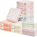 Vieshful 12 Pack Clear Storage Bags for Clothes, 17.7" × 14.96" × 5.1" Clear PVC Mesh Clothing Organizers with Zipper for Blankets, Clothes, Bedding, Sweater, Toys & Closet Storage, 22L White