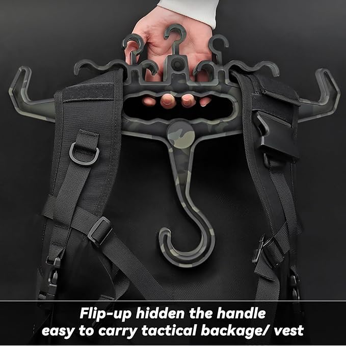 Upgrade Super Heavy Duty Hangers for Tactical Gear, Portable Tactical Gear Police Gear Backpack Organizer for CS Tactical Training Outdoor