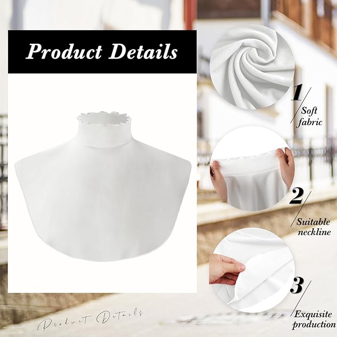 Turtleneck Dickey Extra Large Fake Collar Detachable Dickey Collar Half Mock Turtleneck for Men Women
