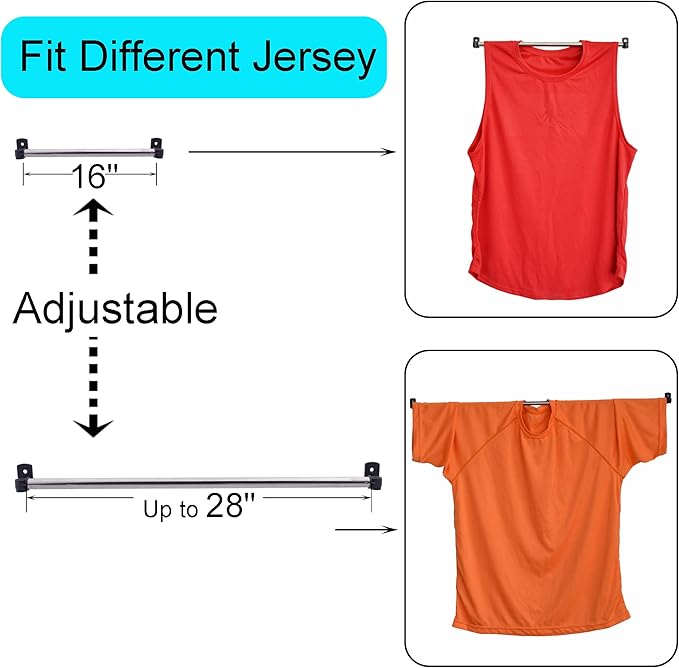 YYST Jersey Hanger Anti-Slipping Jersey Display Hanger Holder Closet - 16" to 28" (4)