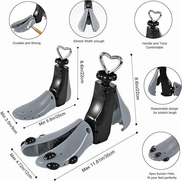 JJDPARTS Shoe Stretcher Women Men, Boot Stretcher Women, Adjustable Unisex Shoe Boot Stretcher Wide Feet