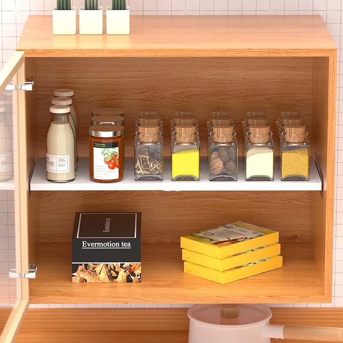 Closet Tension Shelf Expandable Cabinet Organizer Storage Shelf Heavy Duty Metal DIY Shelf Divider Separator for Cabinet Wardrobe Cupboard Kitchen Bedroom