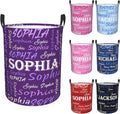Custom Name Laundry Hamper, Personalized Laundry Basket with Name for Baby Boys Girls, Customized Collapsible Dirty Clothes Hamper Storage with Handles for Bedroom Bathroom Dorm Room Decor