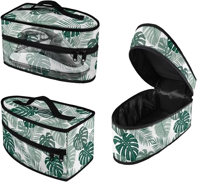 Monstera Leaf Print Steam Iron Case Travel Iron Organizer Handheld Steamer Holder with Handle Waterproof Travel Accessories, Case Only