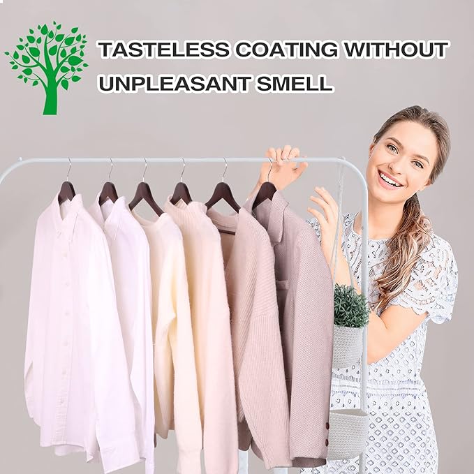 FairyHaus Wood Hangers 30 Pack, Smooth Finish Wooden Coat Suit Hangers with 360° Swivel Hook and Notches, Lightweight Walnut Wood Clothes Hangers for Camisole, Pants, Dress