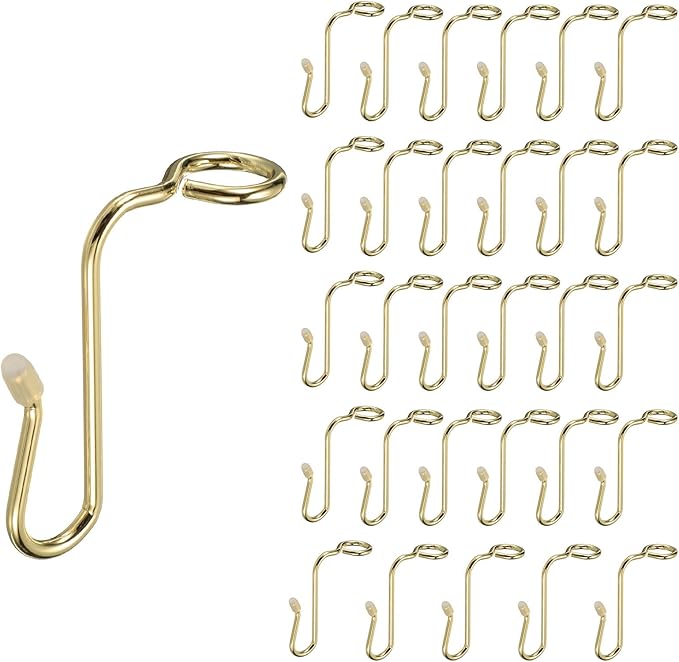uxcell 30 Pcs Clothes Hanger Connector Hooks, Metal Hanger Extender Hooks for Wooden Metal Clothes Hangers Gold Tone