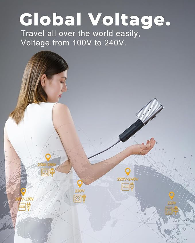 G9 Pro Smart Handheld Steamer for Clothes – Global Voltage Adaptation(100-240V), Palm-Sized & Lightweight (1lb), Dual Steam Modes, Easy Wrinkle Remover, Auto Shut-Off, Travel & Home Double Use (Metal)
