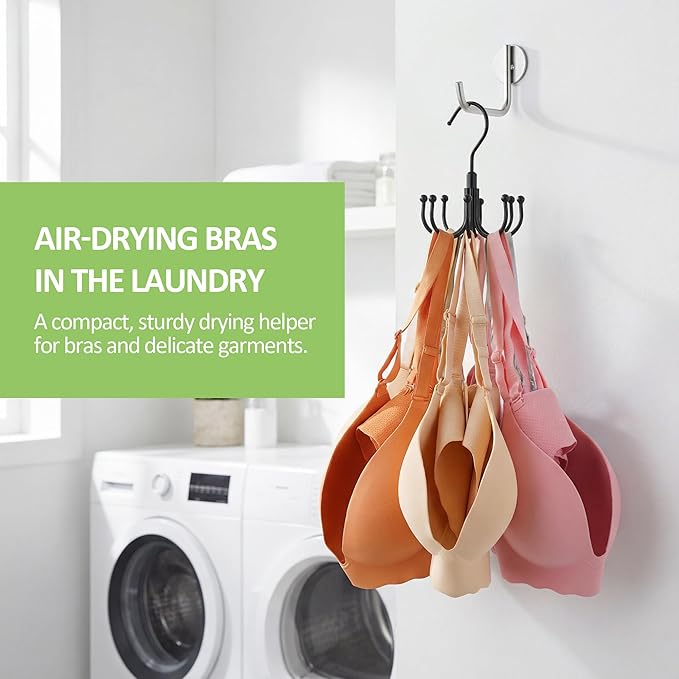 Tank Top Hanger, Rotatable Bra Hanger for Closet, Max 24 Capacity Metal Tank Top Holder Storage Space Saving Sport Bra Organizer, Black