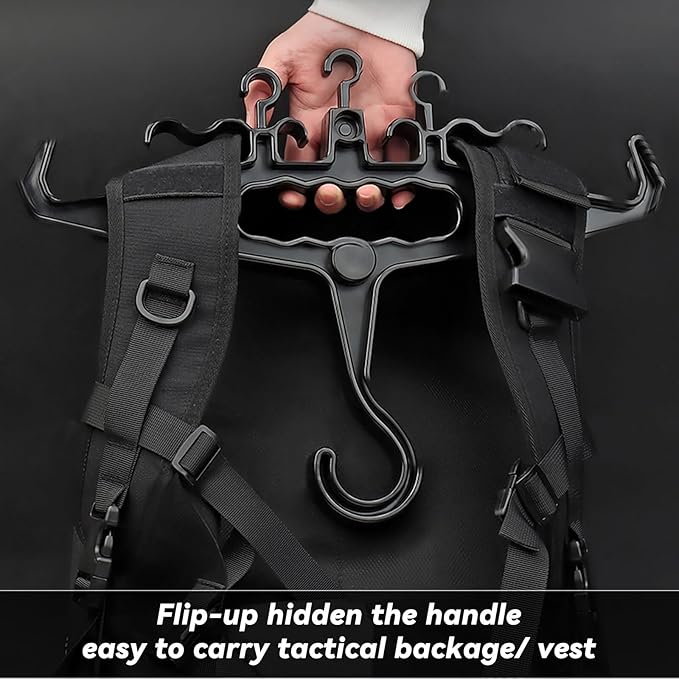 Upgrade Super Heavy Duty Hangers for Tactical Gear, Portable Tactical Gear Police Gear Backpack Organizer for CS Tactical Training Outdoor