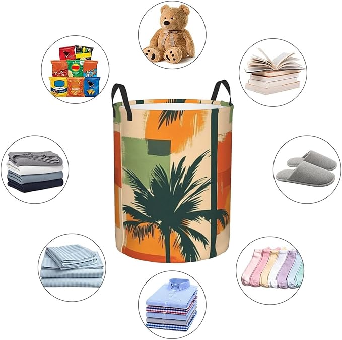 Retro Tropics Print Laundry Basket For Storage Bins Gift Baskets Bedroom Clothes Hamper