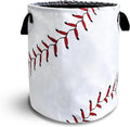 Baseball Texture Pattern Laundry Basket Ball Foldable Oxford Cloth Funny Tote Bag Laundry Hamper Clothes Storage Bucket Toy Organizer For Bathroom/Laundry Storage/Bedroom 18.9x16.5 Inch