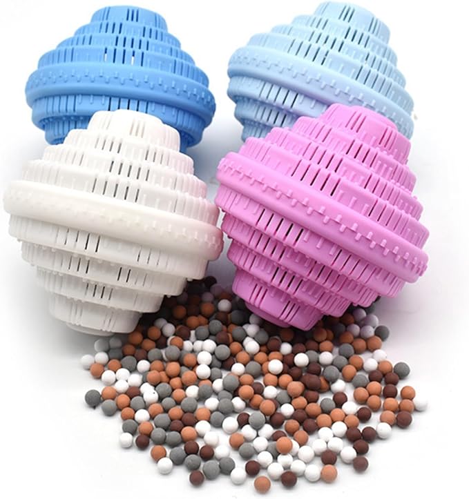 Eco-Friendly Laundry Balls, Premium Washing Ball, Add Double The Ceramic Balls Again, 2000 Times Super Laundry Balls, All Natural No-Chemical Detergent(Large,Pink)