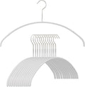 Mawa by Reston Lloyd Euro Series Non-Slip Space Saving Clothes Hanger for Shirts & Dresses, Style 40/P, Set of 12, White