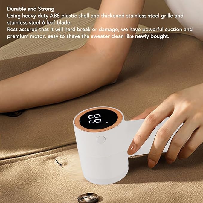 Electric Lint Remover USB Rechargable Intelligent Digital Display Sweater Defuzzer Fabric Trimmer for Clothes and Furniture