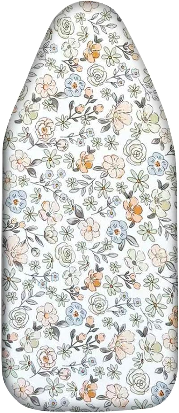 Small Ironing Board Cover Scorch Resistant, Table top Ironing Cover with Padding Heat Reflective Heavy Duty Pad (Colored Flowers, 12.5"x32")
