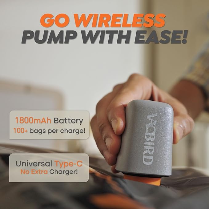 Rechargeable Wireless Pump Travel Storage Bags Set - 15 Pack Small Size Vacuum Bags for Travel & Home, Space-Saving Compression Packing for Clothes, Suitcase Luggage