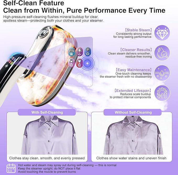 Smart Lite Handheld Garment Steamer, 1200W Fast Heat-Up, Intelligent Steam Control, Vertical & Flat Ironing, Compact Lightweight Clothes Steamer for Everyday and Travel Use, 160ml