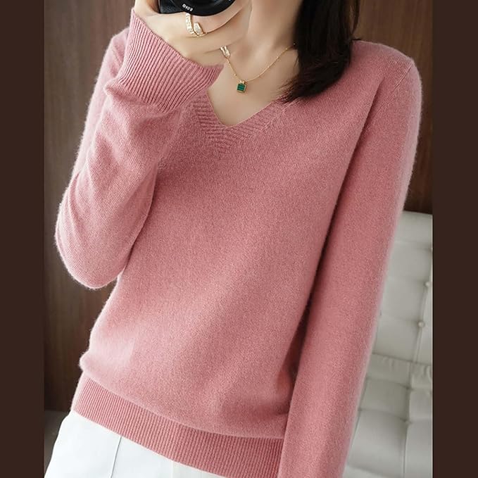 Merino Wool Cashmere Sweaters for Women 2025 Oversized Soft Sweater Long Sleeves Casual Loose Pullover Knitted Tops