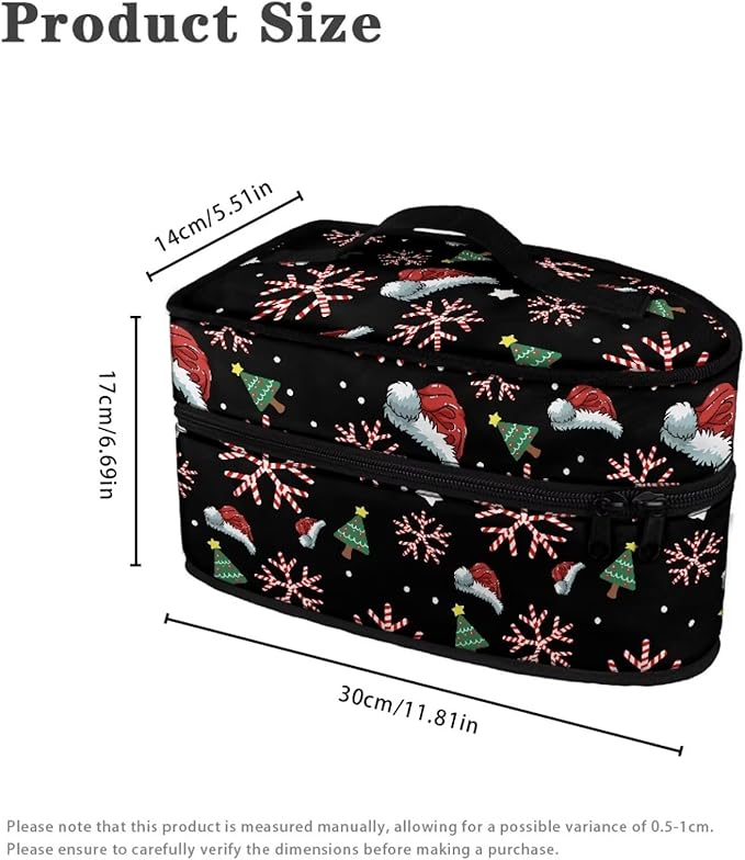 Iron Portable Storage Bag with Zipper Handle Fits Outing Lightweight Reusable Clothes Iron Storage Case for Travel or Storage, Christmas Hat Tree