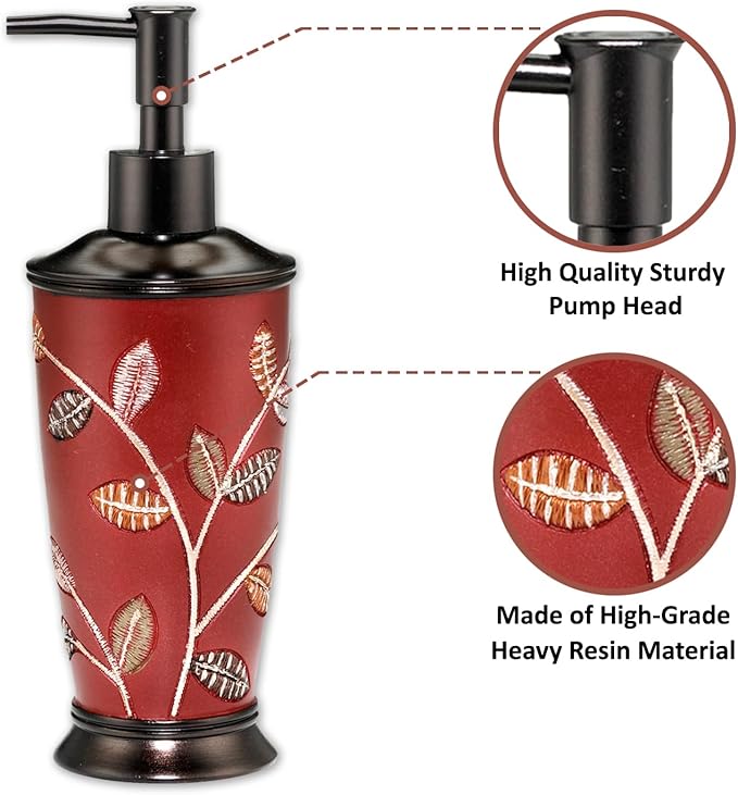 Zahari Home Aubury Stylish Soap Dispenser Set - Modern Print Design for Kitchen and Bathroom - Lotion Pump, Dish Soap, Hand Sanitizer, Hand Soap - Cute and Practical