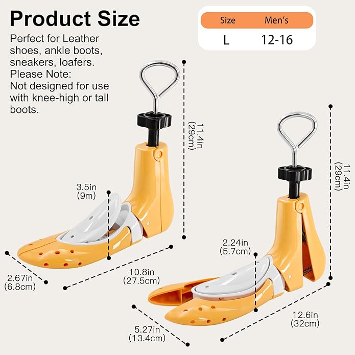 Shoe Stretcher Women Men, Boot Stretcher for Wide Feet, Shoe Tree Adjustable Boot Widener Expander (1 Pcs Not a Pair)