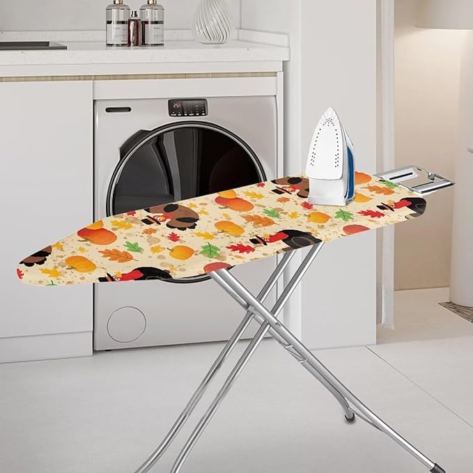 Ironing Board Cover with Elastic Edge Thanksgiving Turkey Pumpkin Table Top Ironing Board Cover Ironing Accessories 54x15 inches