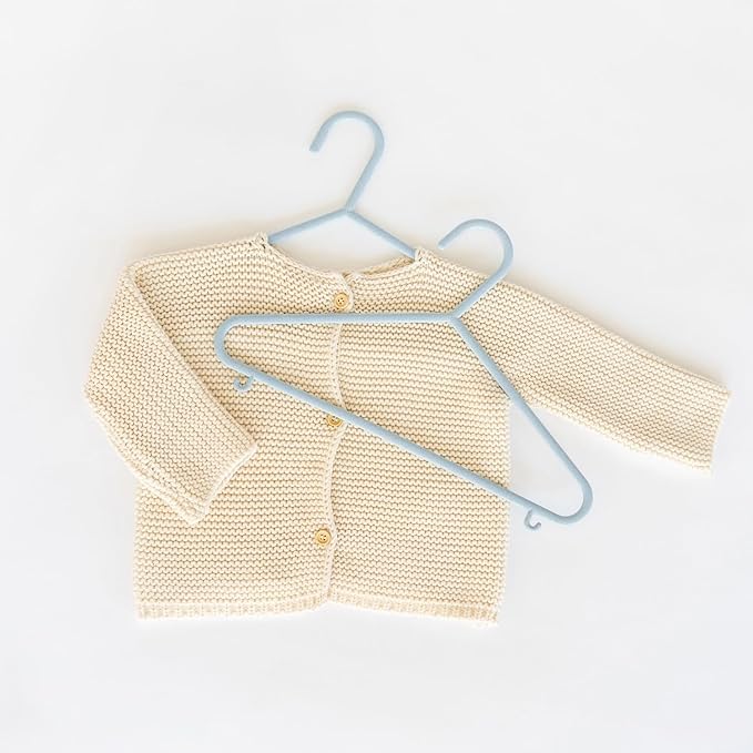 3 Sprouts Wheat Straw Plastic Hangers - 30-Pack Eco-Conscious Toddler Hangers for Child & Baby Clothes, Coats - Kid Closet Hanger Ideal for Small Girls, Boys, Children & Kids - Speckled Blue