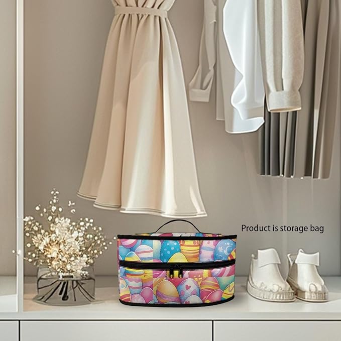 Easter Egg Steam Iron Storage Bag with Zipper Handle,Easter Sunday Foldable Portable Iron Storage Case Protective Carrying Bag Universal for Most Irons