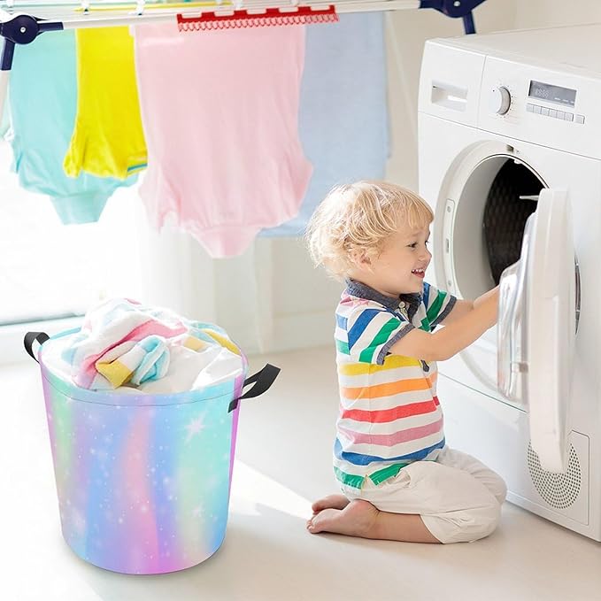 Rainbow Unicorn Laundry Basket Girls Hamper Dirty Clothes Basket Organizer Girls Bedroom Decor