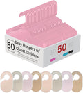 50 Pack Baby Hangers – Includes 8 Closet Dividers – Non-Slip Durable Hangers for Infant Clothes & Nursery Organization (Pink, 50)