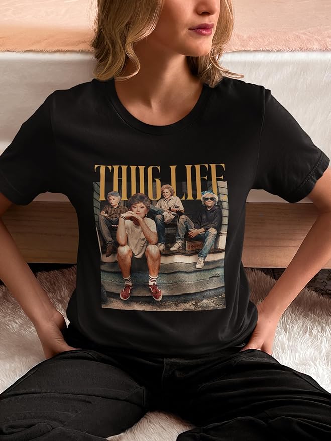 Stay Golden Graphic T-Shirt for Women - Thug Life - Comfortable Cotton Blend Tee - Standard Fit Short Sleeve Top
