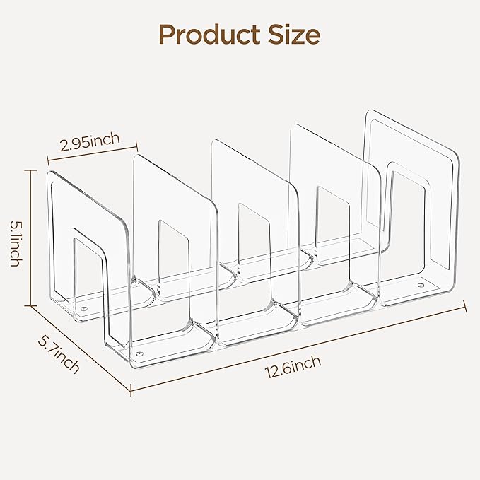 HBlife Clear Acrylic Kids Shoe Rack for Closet Organizers and Storage, Small Shoe Rack 4 Sections Toddler Baby Shoe Storage Organizer Stackable Shoe Shelf,Desk File Sorter Book Purse Organizer(1 Pack)