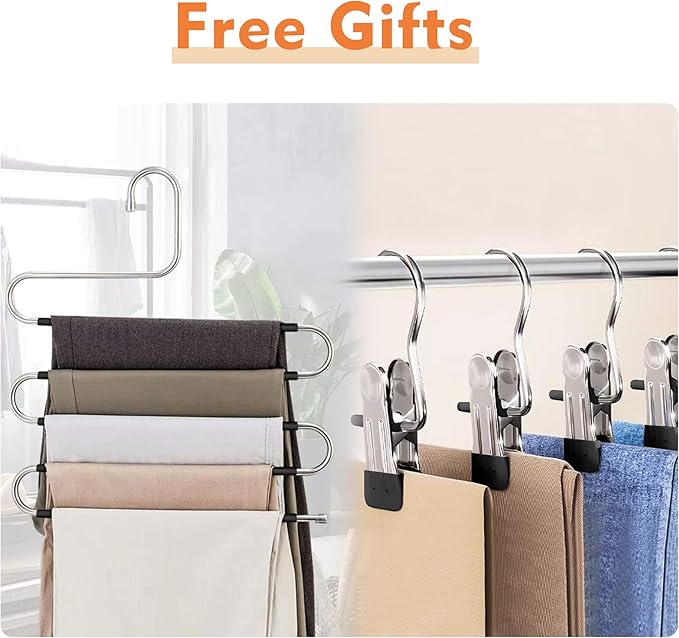 VECELO 25 Pack Coat Hangers, Premium Quality Plastic Suit Clothes Hanger, Non-Slip, Heavy-Duty, S-Shaped Opening, 360º Swivel Hook, Space-Saving for Bedroom Closet