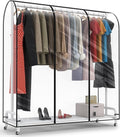 Clear Garment Rack Cover 51" L x 20" W x 60" H, Clothes Rack Cover with Reinforced Double Zippers, Waterproof PEVA Dustproof Protection – Cover Only, Rack Not Included