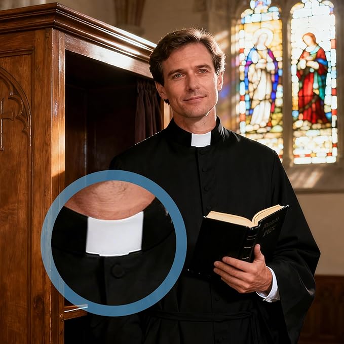 5pcs Tab Collars for Clergy Shirt, Foam White Priest Clergy Shirt Insert Tab Collars Minimalist Clothing Accessories for Women Men