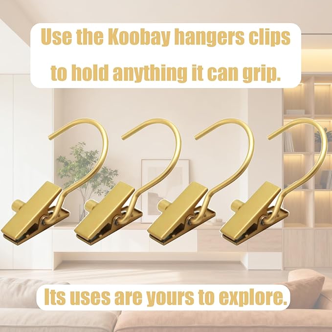 Boot Hangers Clips Hanging Laundry Hooks Clothes Pins Hanger with Clip, Portable Golden Home Travel Hangers for Socks Towels Shoes Clamps,Heavy Duty Closet Hanger Organizer (20 Pack)