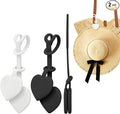 2 Pcs Magnetic Hat Clips for Travel on Bag, Strong Magnetic Hat Holder & Clip, Secure Hats Holder for Travel on Caps & Beach Hats, Vacation Essentials Accessories (2, Black+White)