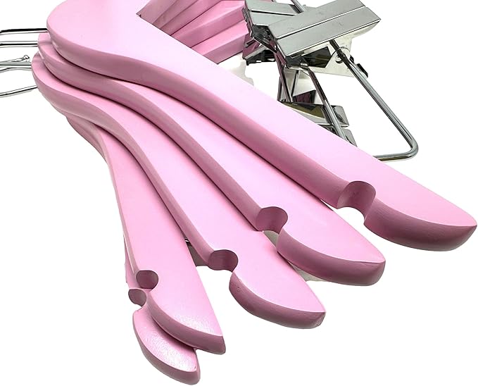 Kids Hangers with Metal Clips Pant Bar 4T-10 (Lilac Sachet Pink)