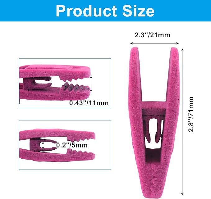 30 Pack Hot Pink Velvet Hanger Clips, Strong Hanger Clips Perfect for Organizing Skirts/Pants/Thin Felt Hangers