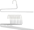 Mawa by Reston Lloyd Reverse Hook Trouser Series Non-Slip Space-Saving Clothes Hanger with Single Rod for Pants, Style KH/35U, Set of 10, White