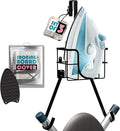 Set of 3 Ironing Board Holder Wall Mount & Over The Door Hanger, Laundry Room Ironing Board & Iron Hanger, Storage Caddy Iron Holder T&V Shaped Ironing Board Cover and Pad Set Full Size Iron Holder