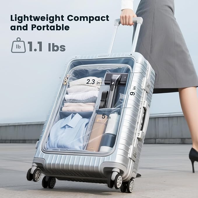 Travel Steamer for Clothes, 1200W Clothes Steamer Handheld, Portable Steamer & Iron 2 in 1, 100ML Large Water Tank, 10s Fast Heat Up, 15mins Steaming Garment Steamer for Travel, Home Use (110-120V)