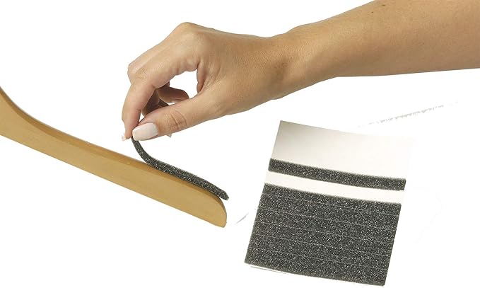 The Great American Hanger Company Dark Grey Adhesive Strips, Box of 100 Non-Slip Grips Compatible with All Hanger Types